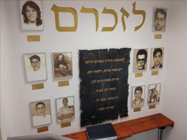 קיר הנצחה לנופלים מבית ספר ידלין - ראשון לציון