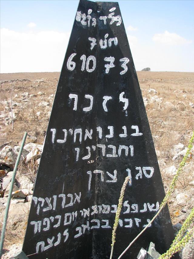 אנדרטה לזכר ערן אברוצקי - כביש 98, רמת מגשימים - צומת אורחה