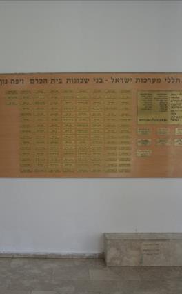 לוח זיכרון לנופלים בני בית הכרם ויפה נוף ותלמידי מכללת דוד ילין - ירושלים